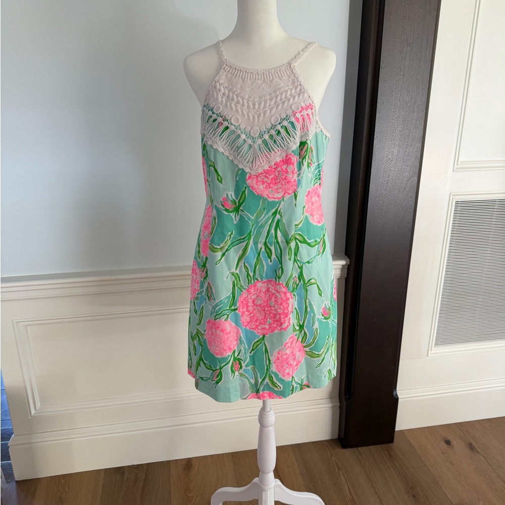 Lilly Pulitzer Pastel Pink and Green mini shift dress